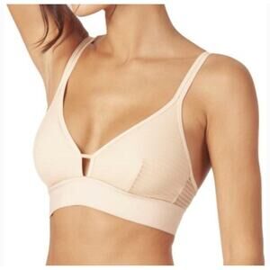Lively The Busty Stripe Mesh Bralette Womens Size 1 Nude Wireless Bra